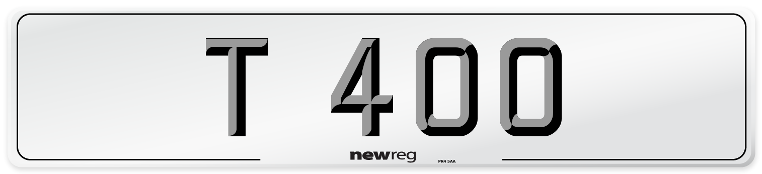 T 400 Number Plate from New Reg